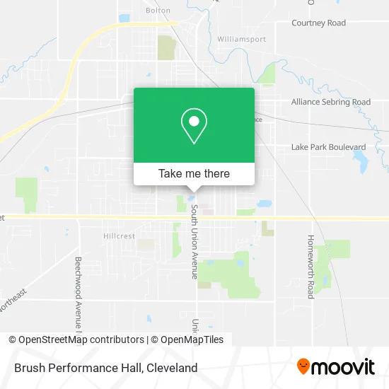 Mapa de Brush Performance Hall