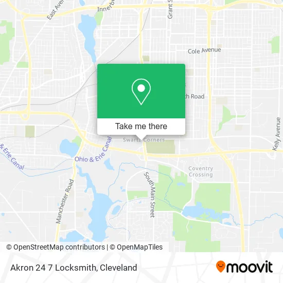Akron 24 7 Locksmith map
