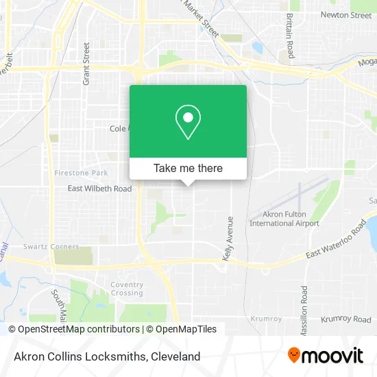Akron Collins Locksmiths map