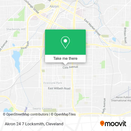 Akron 24 7 Locksmith map