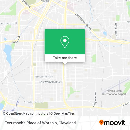 Tecumseh's Place of Worship map