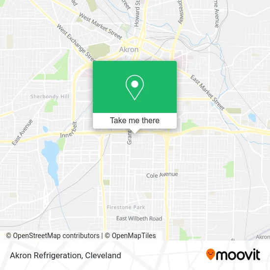 Akron Refrigeration map