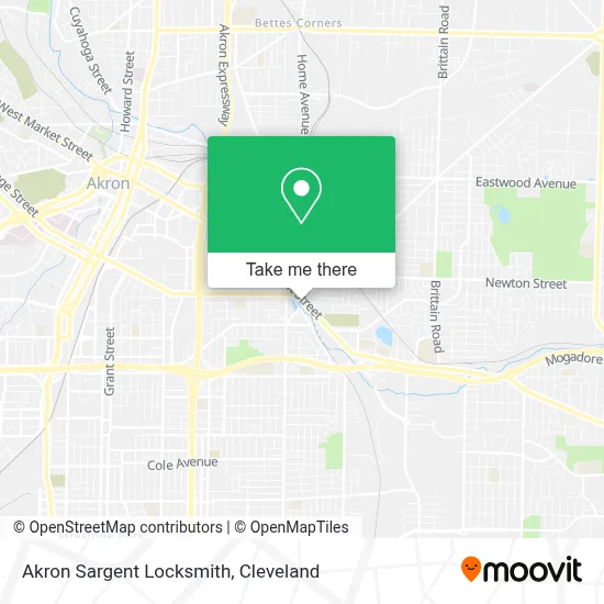 Akron Sargent Locksmith map