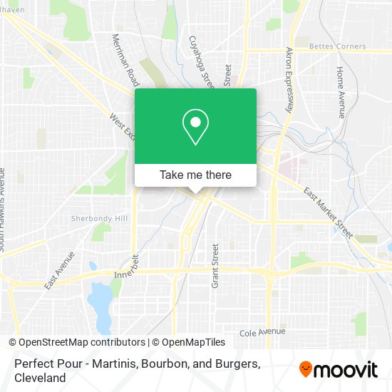 Mapa de Perfect Pour - Martinis, Bourbon, and Burgers