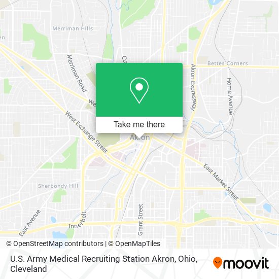 Mapa de U.S. Army Medical Recruiting Station Akron, Ohio