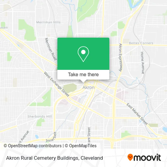 Mapa de Akron Rural Cemetery Buildings