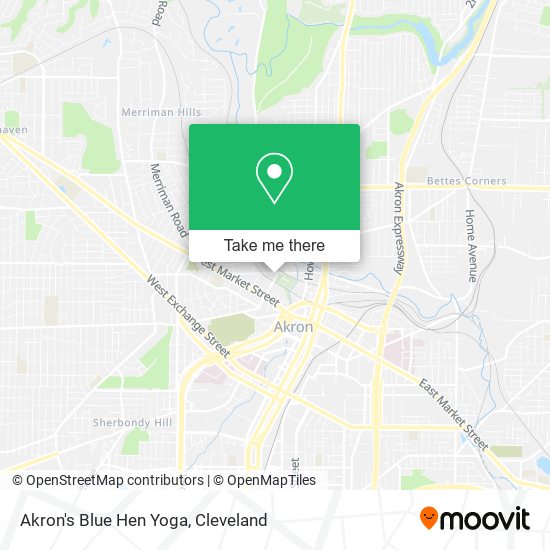 Akron's Blue Hen Yoga map