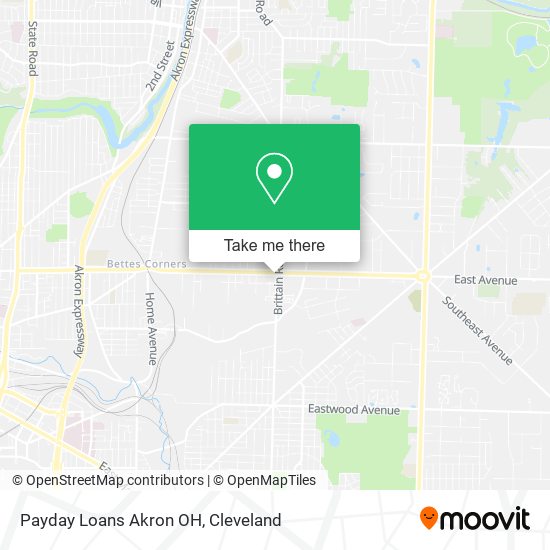 Payday Loans Akron OH map