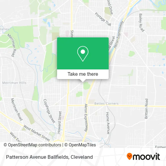 Patterson Avenue Ballfields map