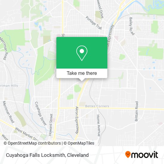 Cuyahoga Falls Locksmith map