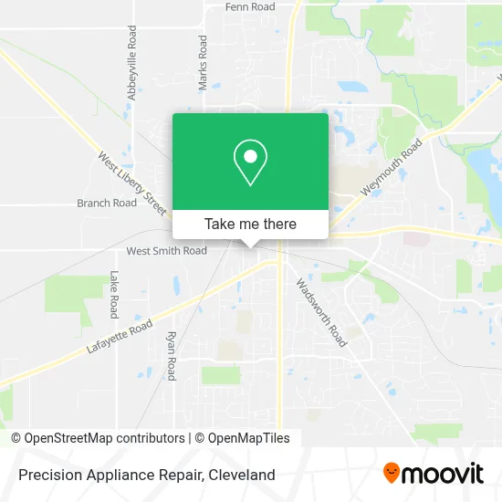 Precision Appliance Repair map
