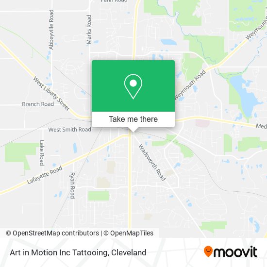 Art in Motion Inc Tattooing map
