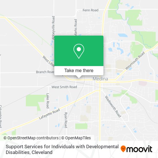 Support Services for Individuals with Developmental Disabilities map