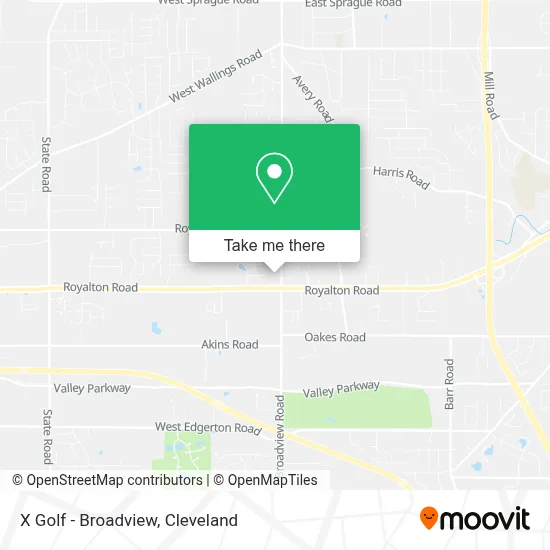 X Golf - Broadview map