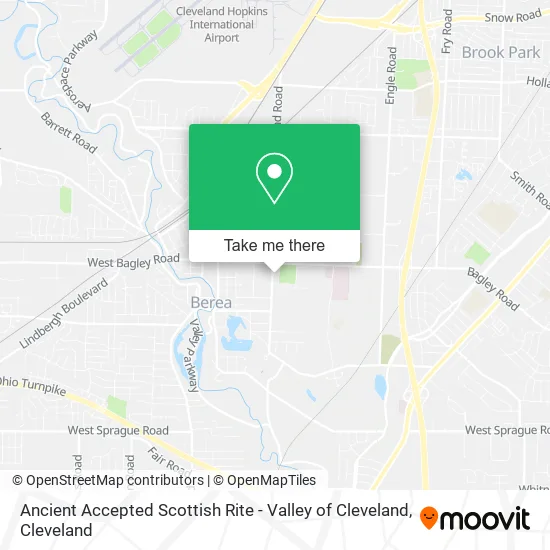 Ancient Accepted Scottish Rite - Valley of Cleveland map