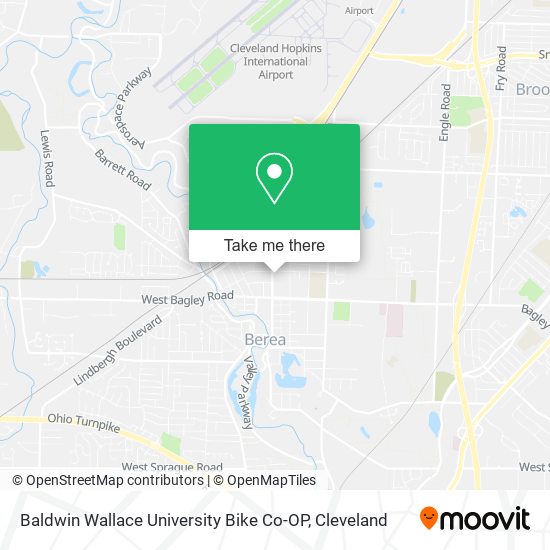 Baldwin Wallace University Bike Co-OP map