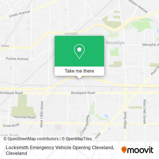 Locksmith Emergency Vehicle Opening Cleveland map