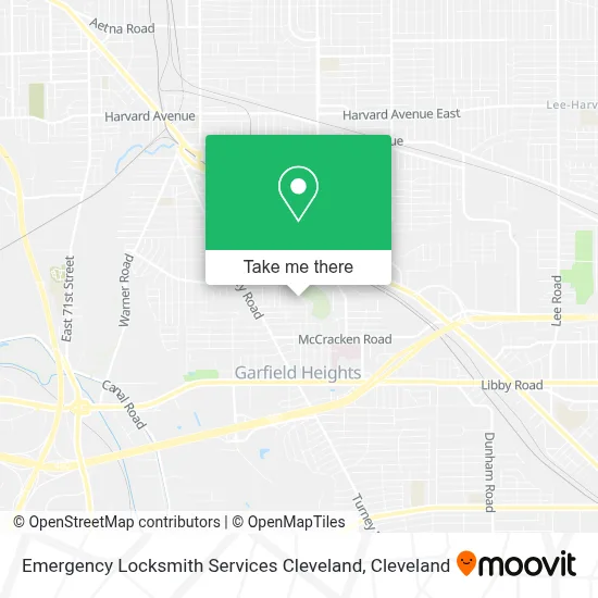 Emergency Locksmith Services Cleveland map