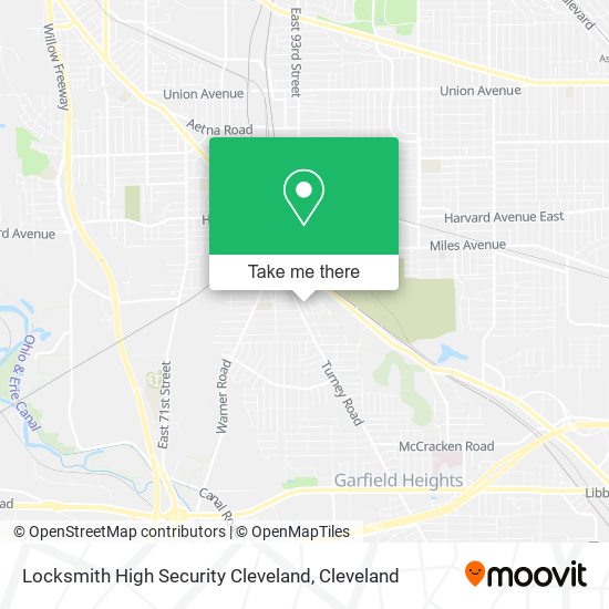 Locksmith High Security Cleveland map