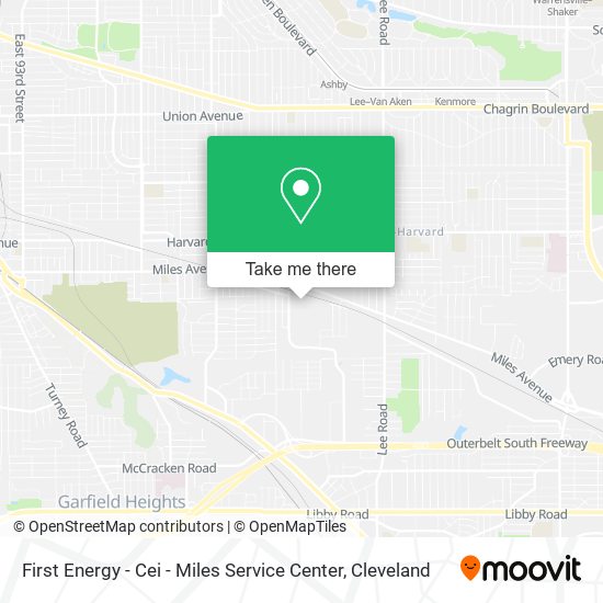 Mapa de First Energy - Cei - Miles Service Center
