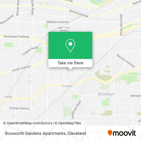 Bosworth Gardens Apartments map