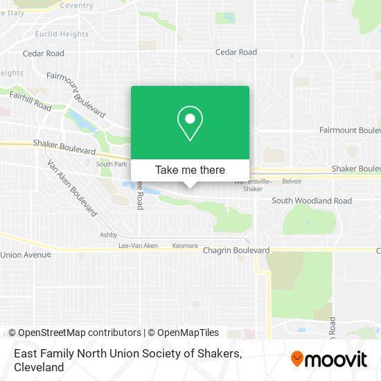 Mapa de East Family North Union Society of Shakers
