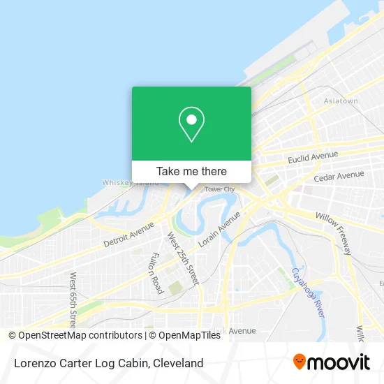 Lorenzo Carter Log Cabin map