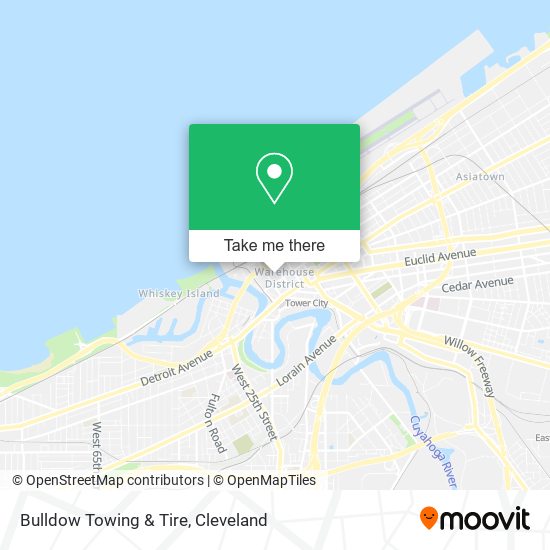 Bulldow Towing & Tire map