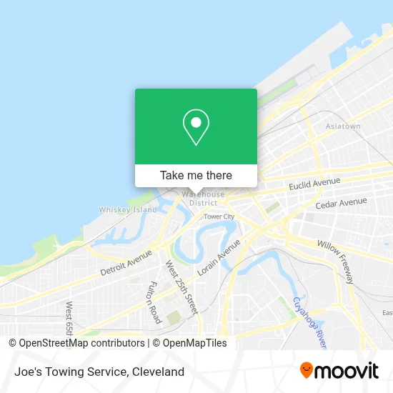 Joe's Towing Service map