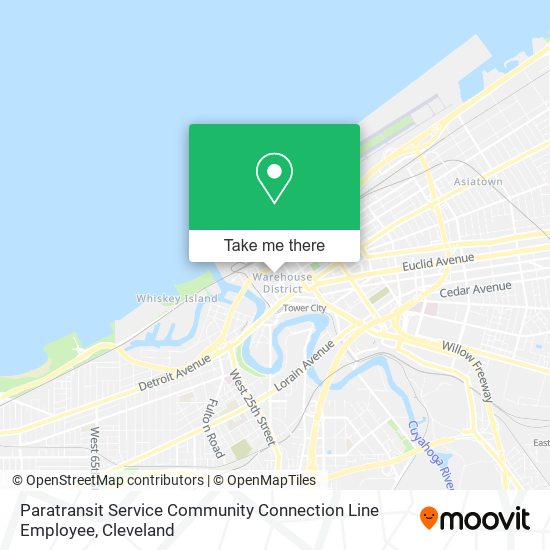 Mapa de Paratransit Service Community Connection Line Employee