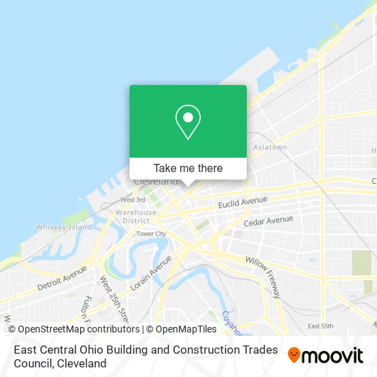East Central Ohio Building and Construction Trades Council map