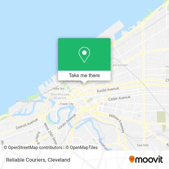 Reliable Couriers map