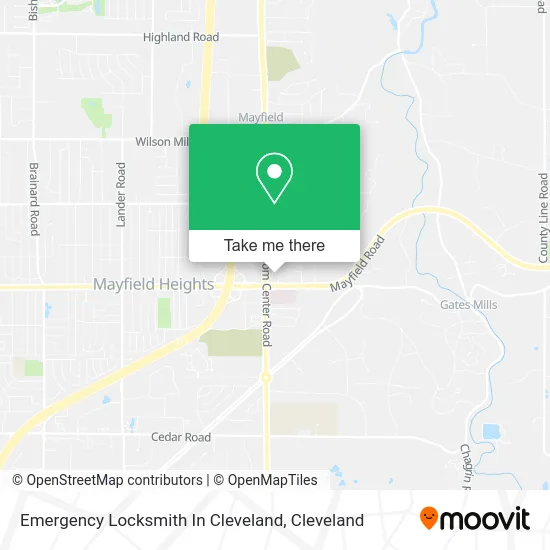 Emergency Locksmith In Cleveland map