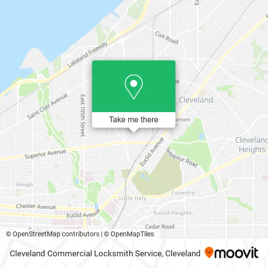 Cleveland Commercial Locksmith Service map