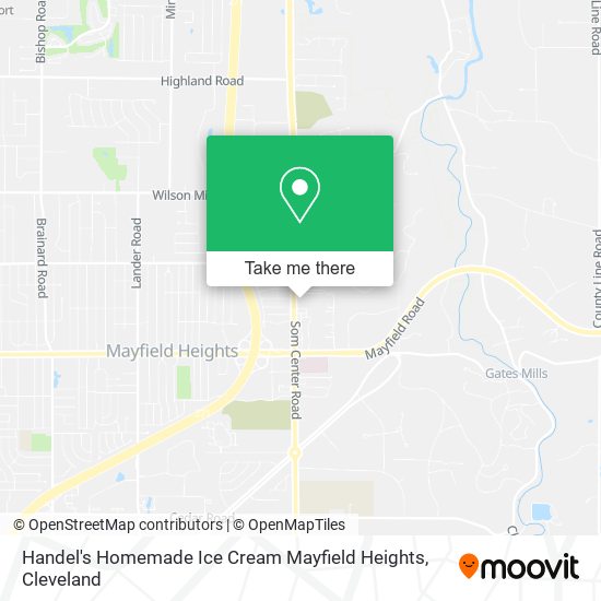 Handel's Homemade Ice Cream Mayfield Heights map