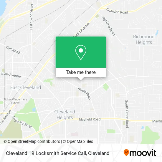 Cleveland 19 Locksmith Service Call map