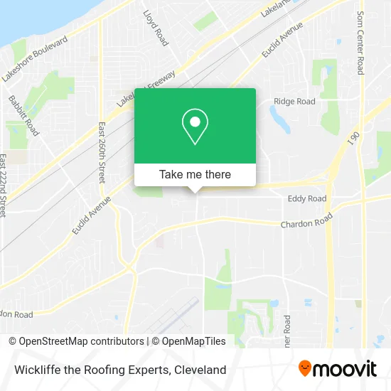 Wickliffe the Roofing Experts map