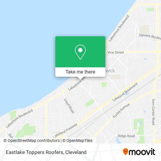 Eastlake Toppers Roofers map