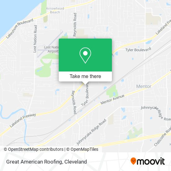Great American Roofing map