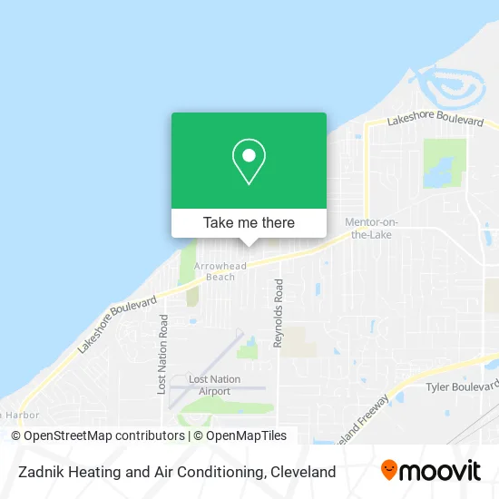 Zadnik Heating and Air Conditioning map