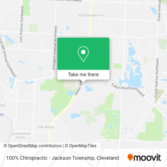 100% Chiropractic - Jackson Township map