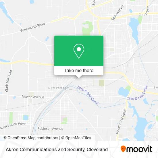 Akron Communications and Security map