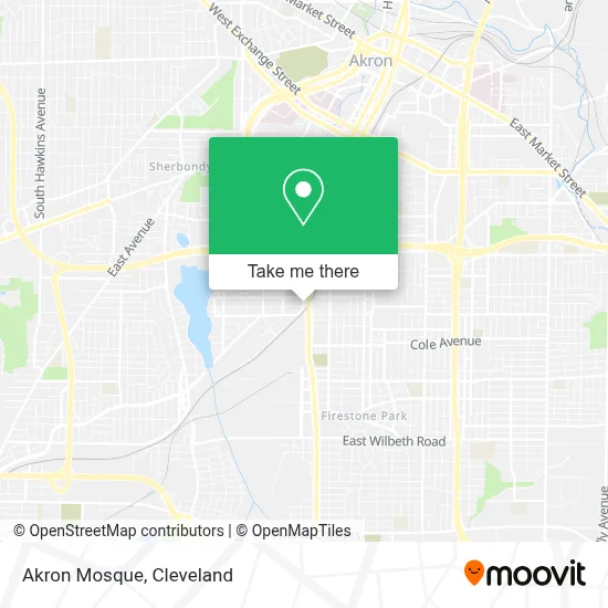 Akron Mosque map