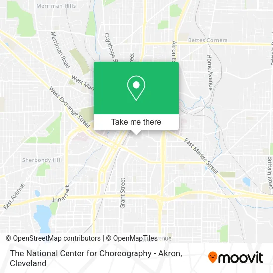 The National Center for Choreography - Akron map
