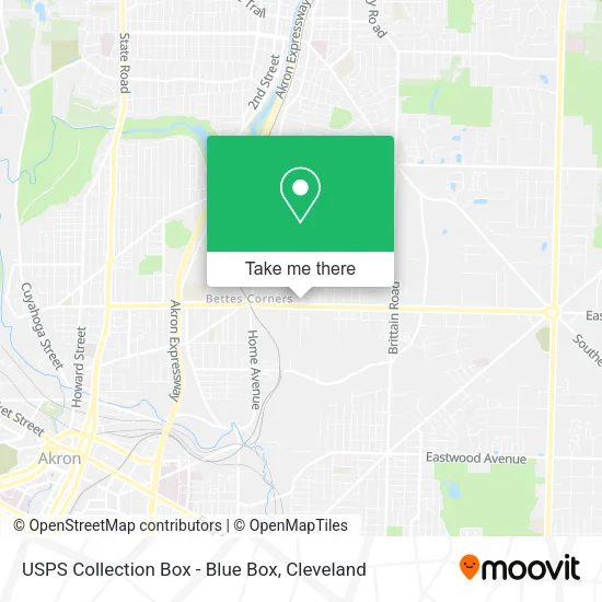 Mapa de USPS Collection Box - Blue Box