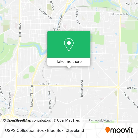 Mapa de USPS Collection Box - Blue Box