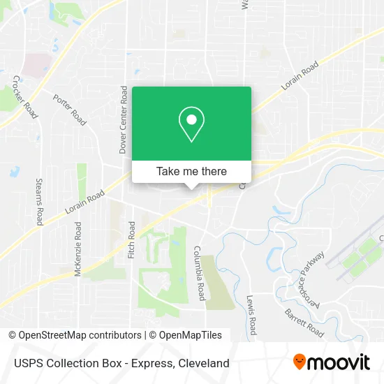 Mapa de USPS Collection Box - Express