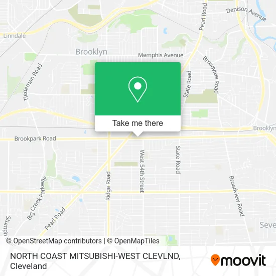 Mapa de NORTH COAST MITSUBISHI-WEST CLEVLND