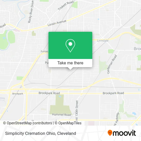 Simplicity Cremation Ohio map