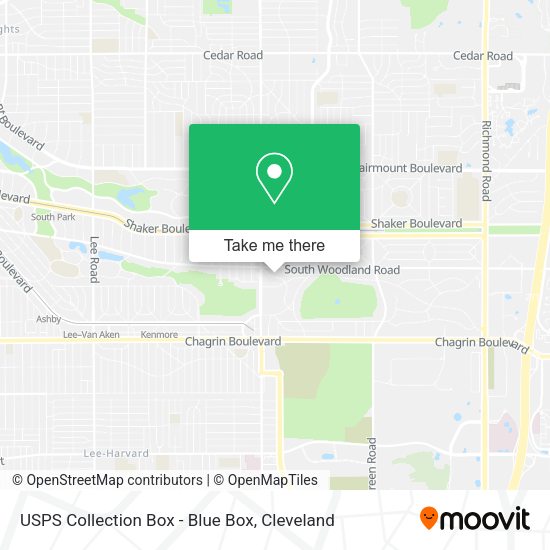 USPS Collection Box - Blue Box map